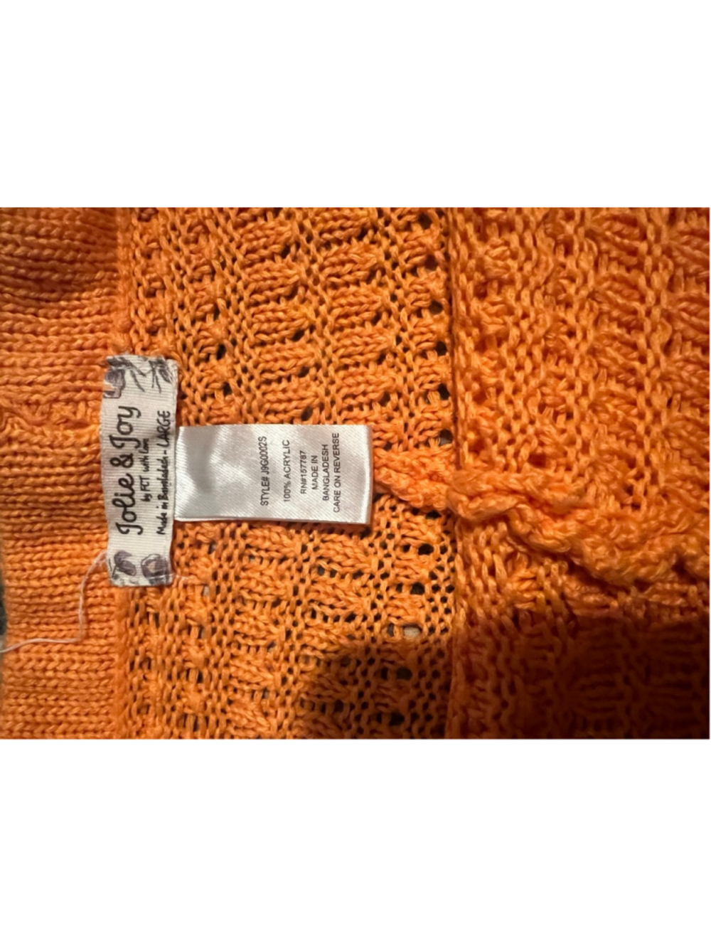 orange crochet shorts Jolie and joy size large - Picture 5 of 7